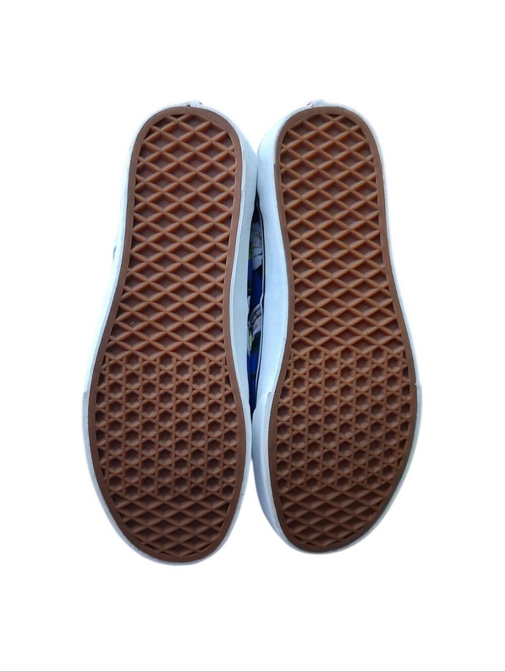 Vans Blue Canvas White Rose Print Low-Top Sneakers - Picture 6 of 6